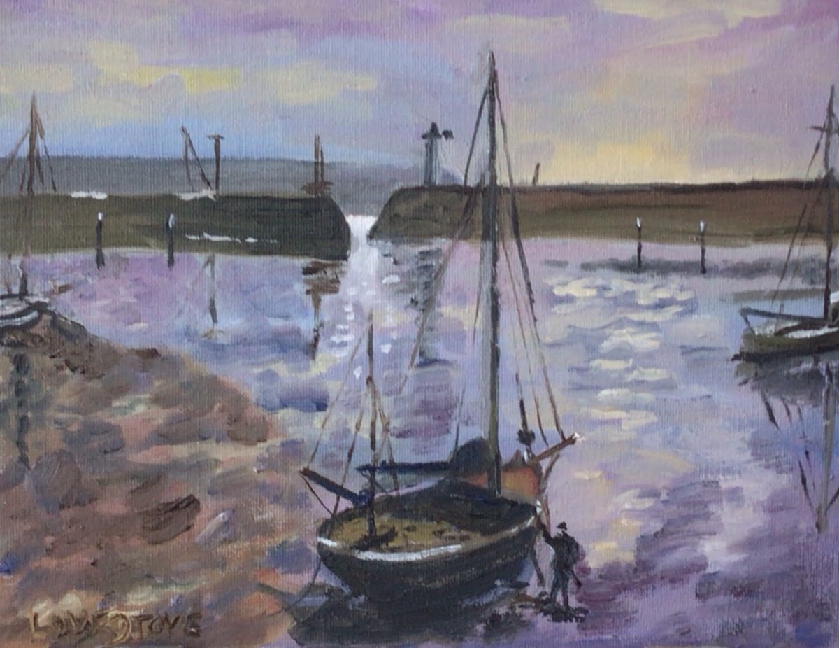 Impressionistic Landscape Oil Painting By Julian Lovegrove Art, 10 X 8", Mousehole Harbour Boats., Original Artwork