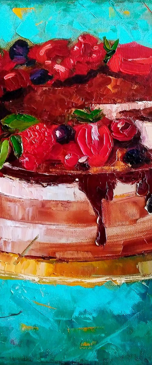 Chocolate cake with berries by Yulia Berseneva