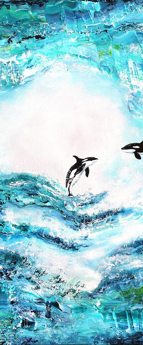 Soulmates Orcas by Katerina Koroleva