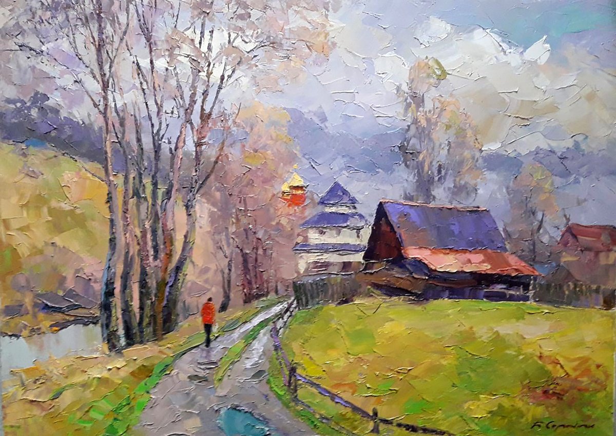 Oil painting After rain Serdyuk Boris Petrovich nSerb881 by Boris Serdyuk