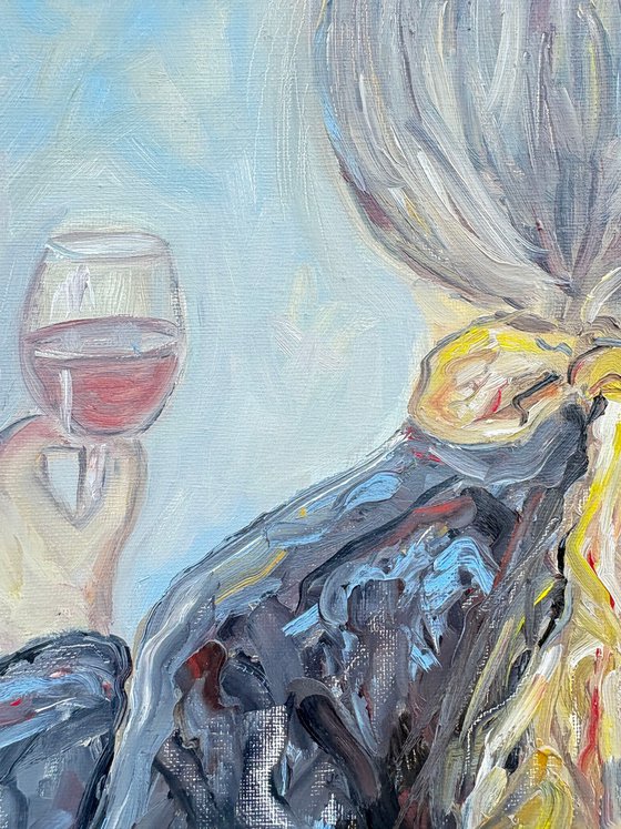 A Woman Holding a Glass of Wine
