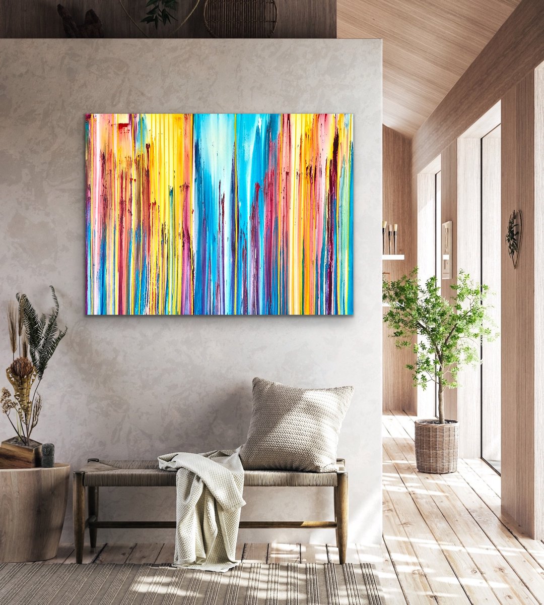 Abstract Acrylic Painting By Carla Sa Fernandes, 47 X 35, The Emotional Creation #390, Original Artwork