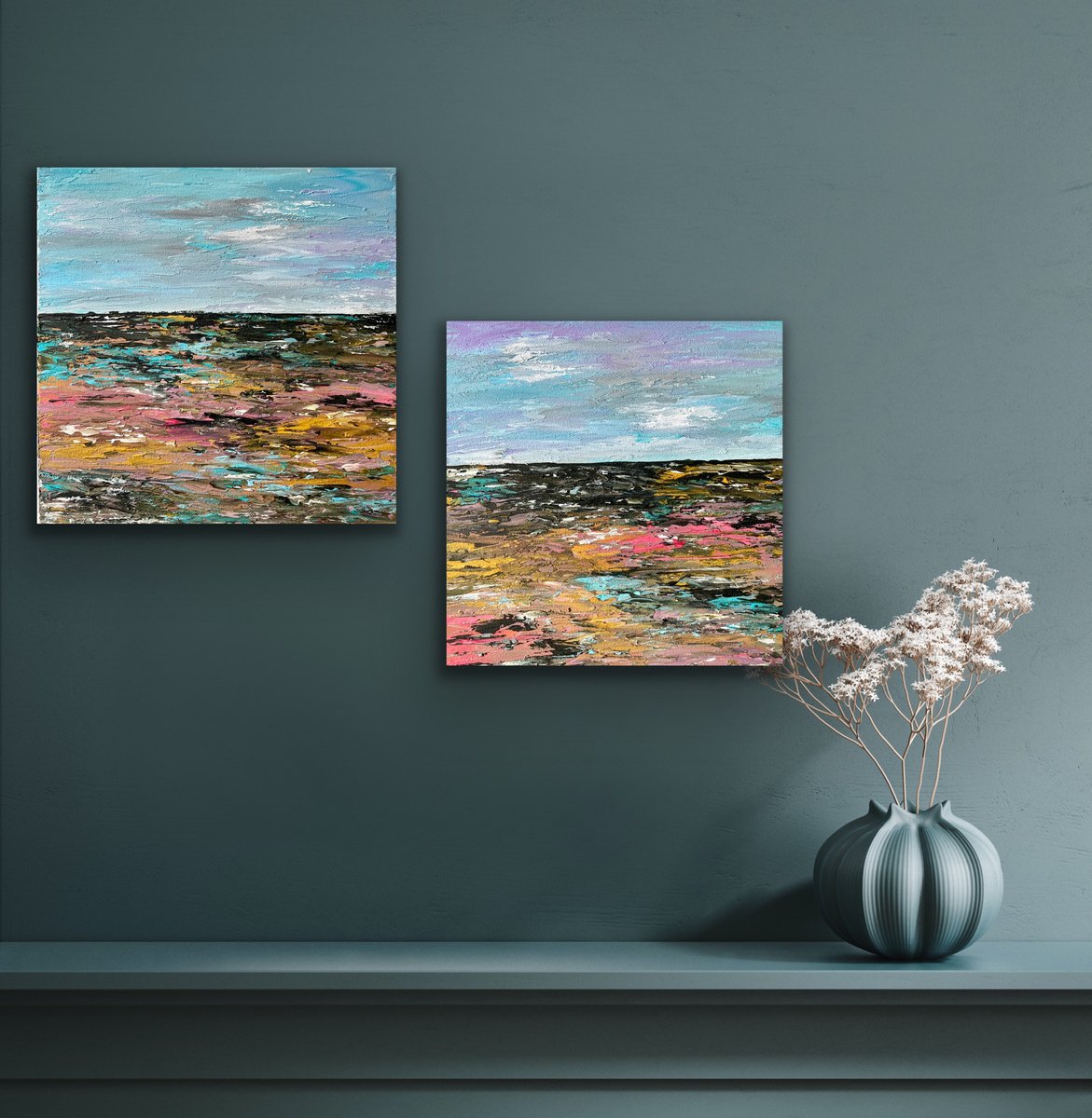 Landscape of Summer Series Diptych by Pooja Verma