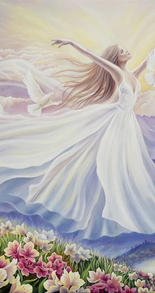 "The spirit of freedom", woman painting by Anna Steshenko