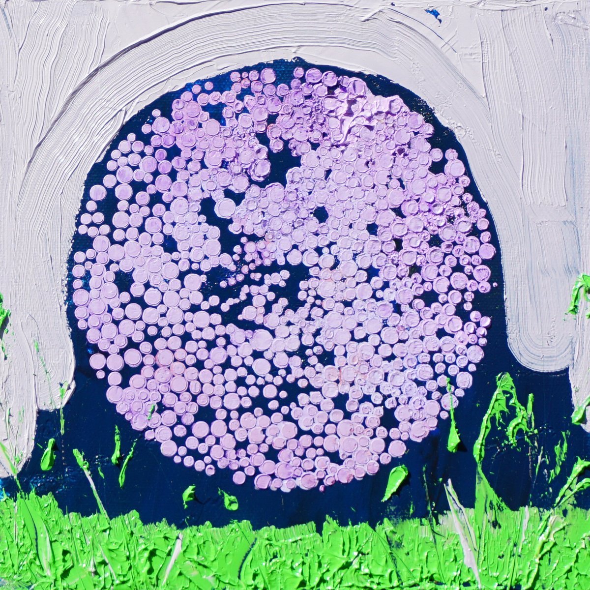 Abstract Oil Painting By Jelena B, 8 X 8, Franklin Backyard, Original Artwork