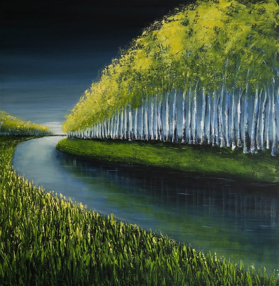 Somewhere is Spring- Water and  Trees Series