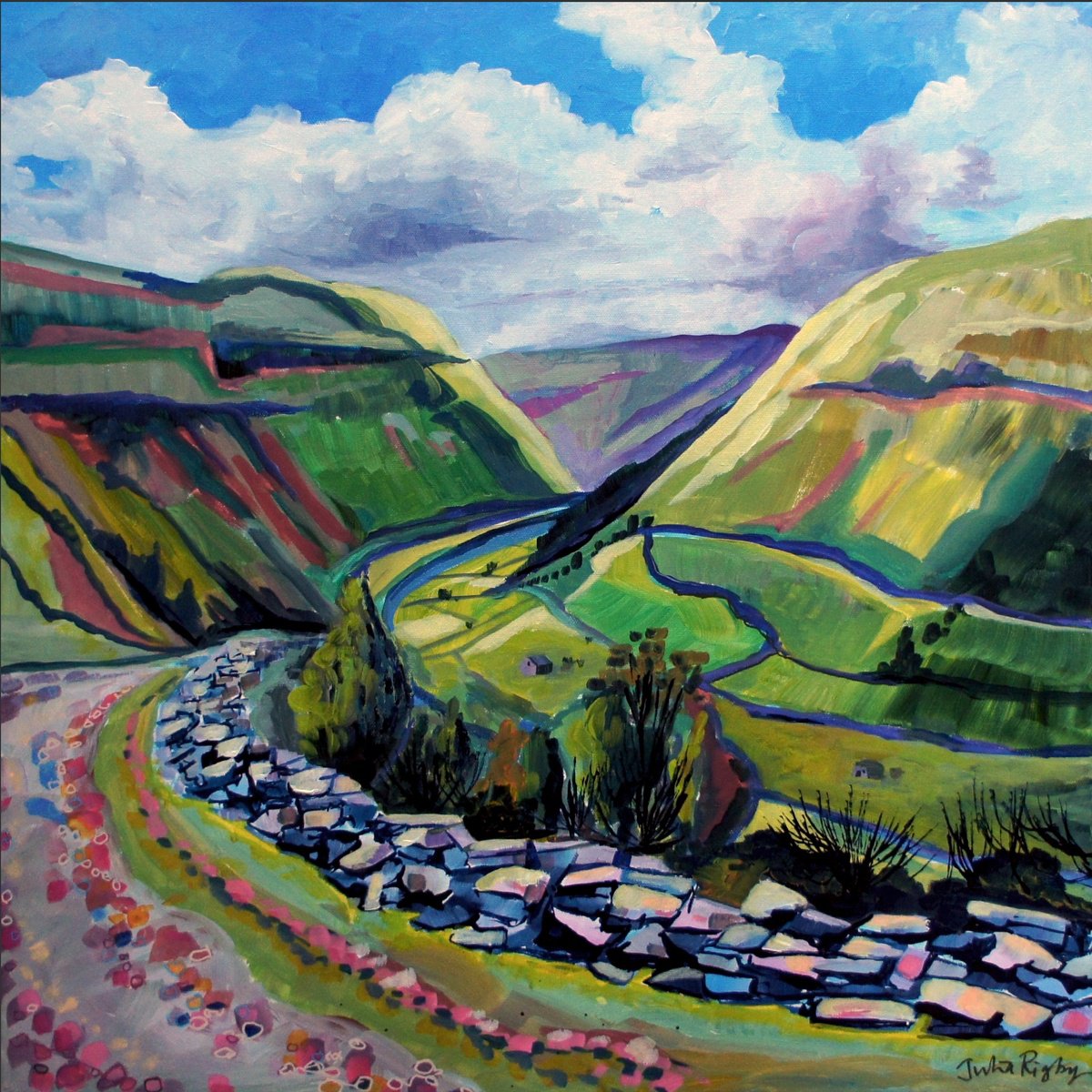 Swaledale From The Top Footpath By Julia Rigby, 25 X 25, Artwork For Sale On Artfinder