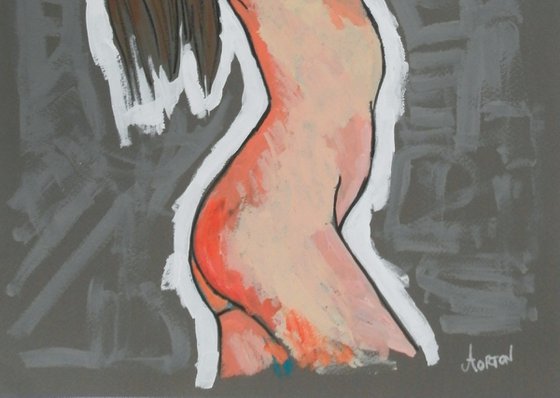 Female Nude Painting On Paper