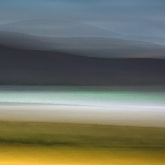 Hills of North Hoy, Orkney - Large Blue Yellow Abstract