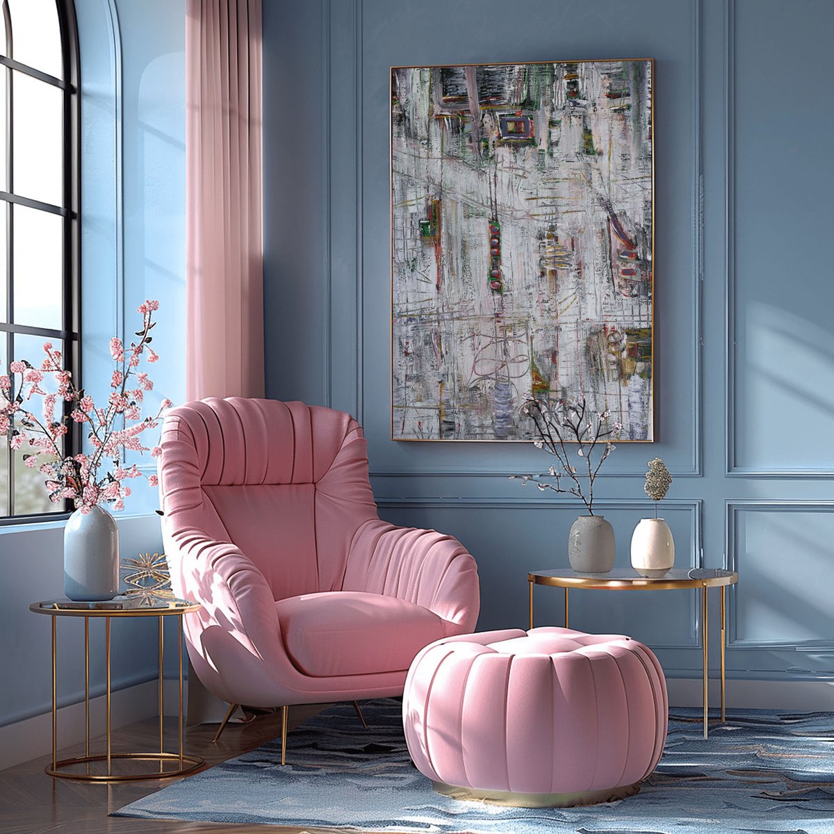 Organic Abstract Acrylic Painting By Loretta Kaltenhauser, 36 X 48", Sensory Cells, Original Artwork