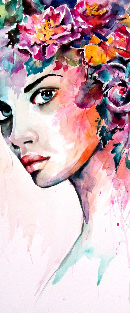 Girl with florals of summer by Kovács Anna Brigitta