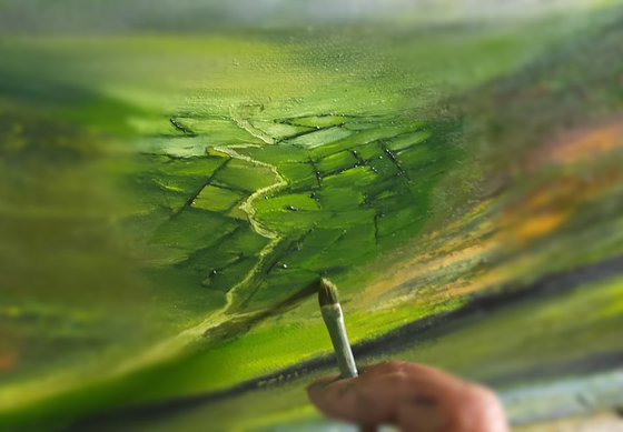 Illuminated Valley, Original oil painting