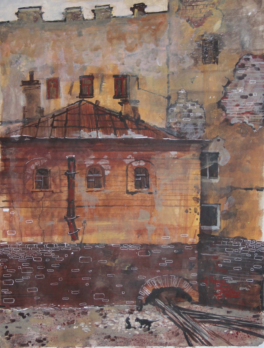 Impressionistic Landscape Painting By Olga Kataeva-Rochford, 11 X 15", Vaganova Ballet Academy, Original Artwork