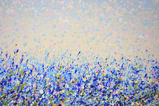 Blue field.