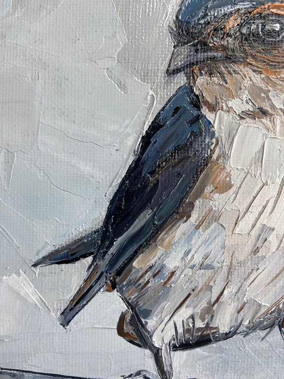 Swallow bird painting mini art