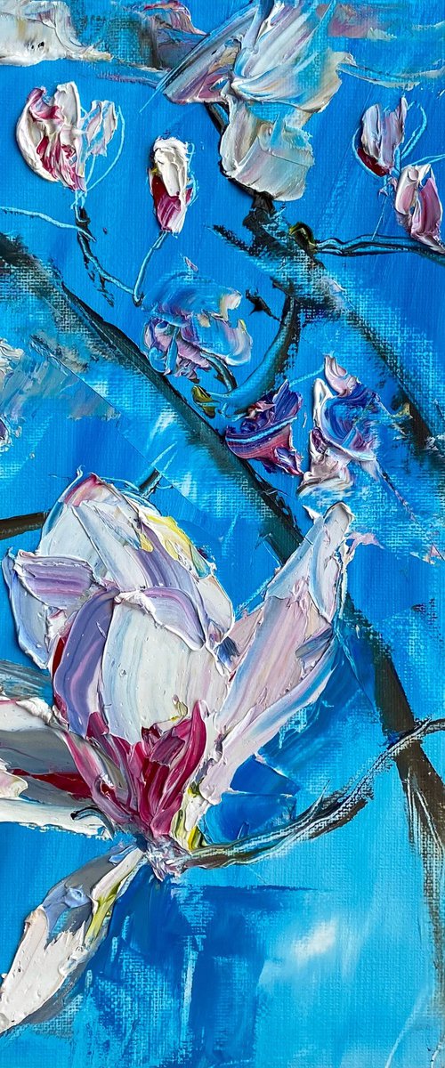 Magnolia Blossom Oil Study by Mily Art