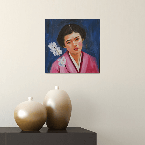 Geisha with orchidee