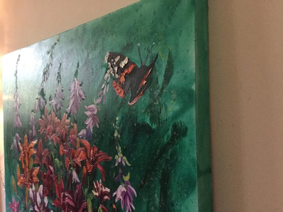 Butterfly with Lilies
