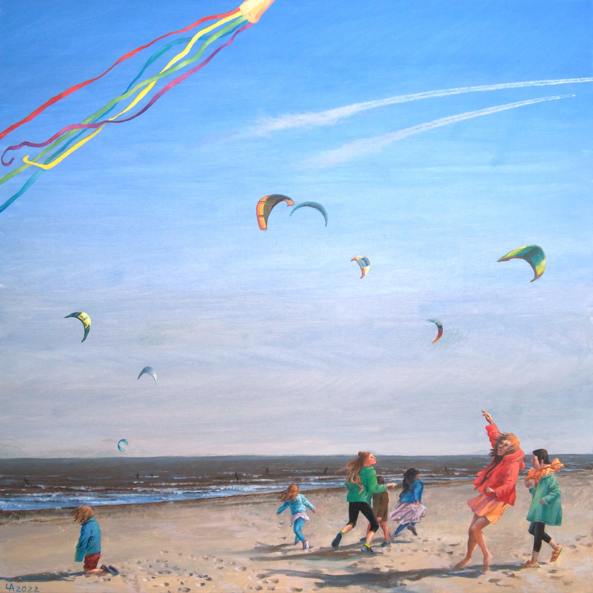 Scheveningen: The Spring Wind By Anastasia Chernysheva, 28 X 28, Artwork For Sale On Artfinder