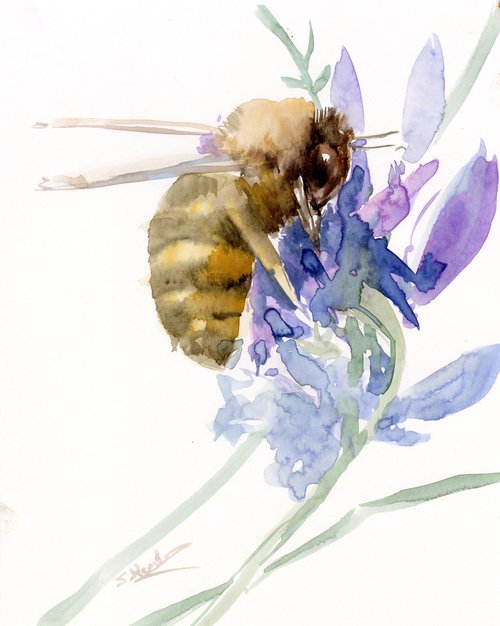 Honey bee on the Flower by Suren Nersisyan