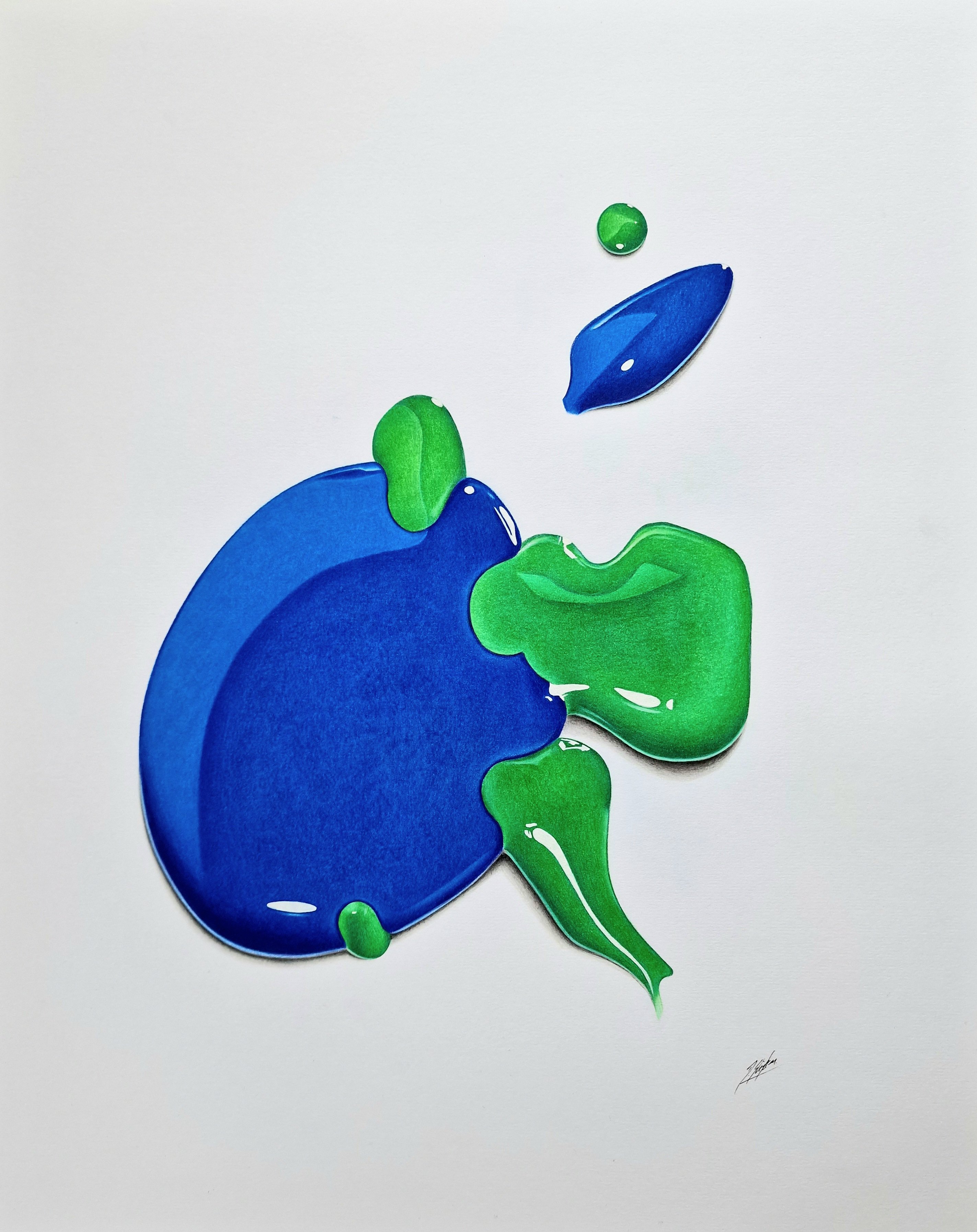 Abstract Pencil Drawing By Daniel Shipton, 16 X 20, Meditative Drawing Of Paint: 3, Original Artwork