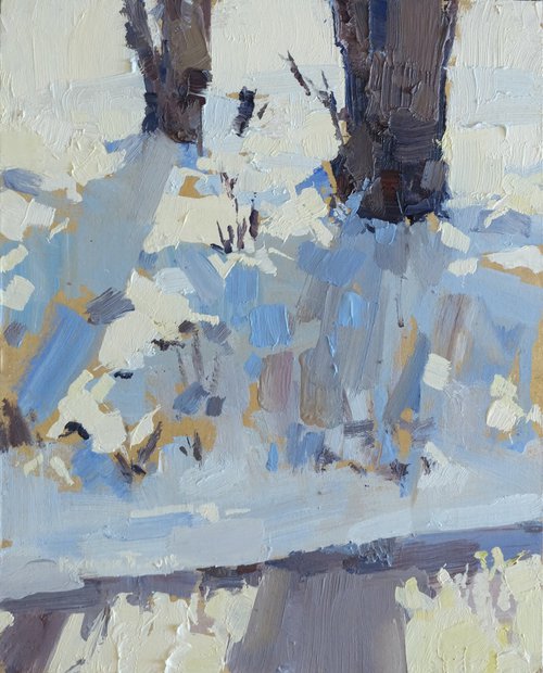 winter painting (shine and shadows) by Pavlo Gryniuk