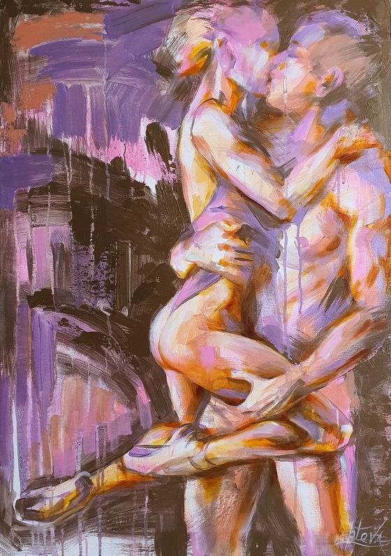 Painting Dance of Passion,  nudes man and woman