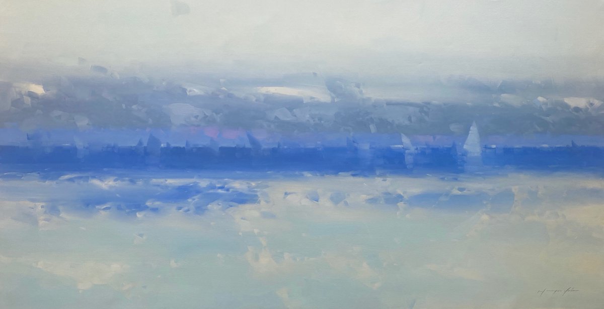 Cobalt Ocean By Vahe Yeremyan, 68 X 35, Artwork For Sale On Artfinder