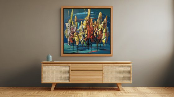Forest in Gold and Blue