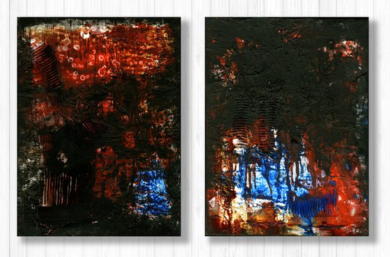 Until Then - 2 Textural Abstract Paintings by Kathy Morton Stanion