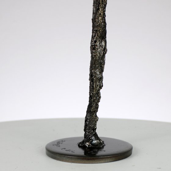 Muse 144-21 - woman lace metal artwork - steel, brass