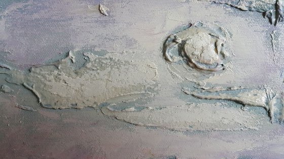 Painting impasto oil  Moonlight