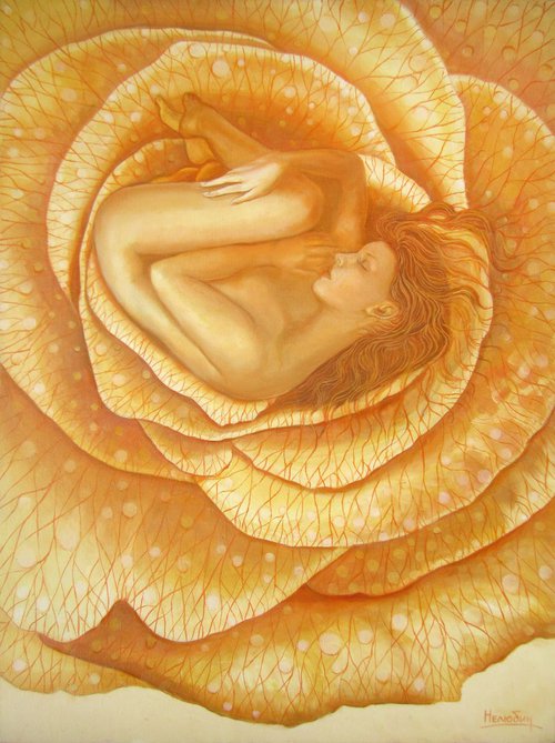 Sleeping rose by Aleksandr Neliubin