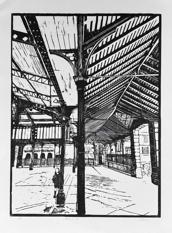 Ready or not Linocut Print