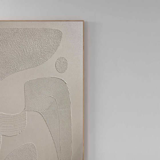 "Bay" Beige high textured acrylic art