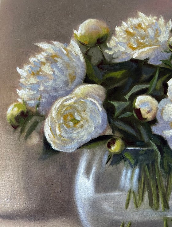 White peonies