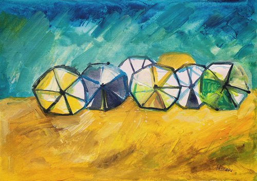 The beach umbrellas by Olga Pascari