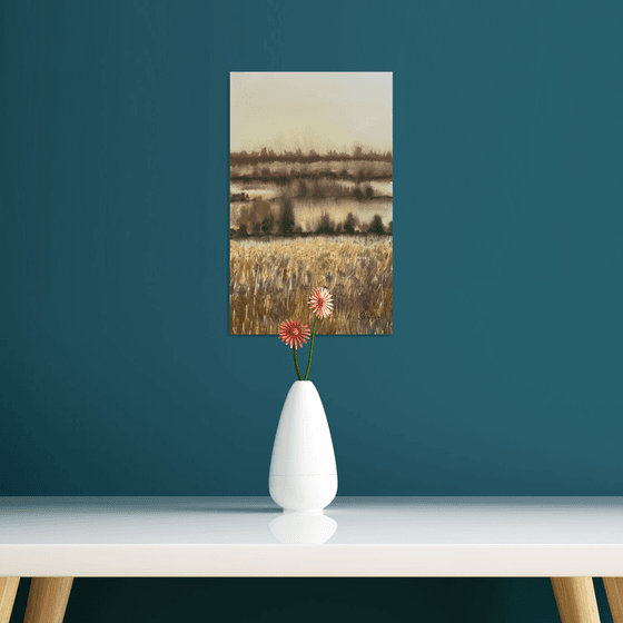 Winter landscape lit