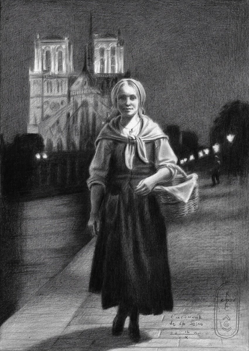 Geometric Portrait Pencil Drawing By Corne Akkers, 8 X 12, L