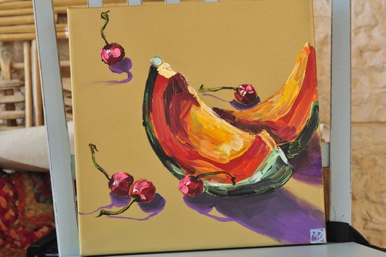 Melon & cherries