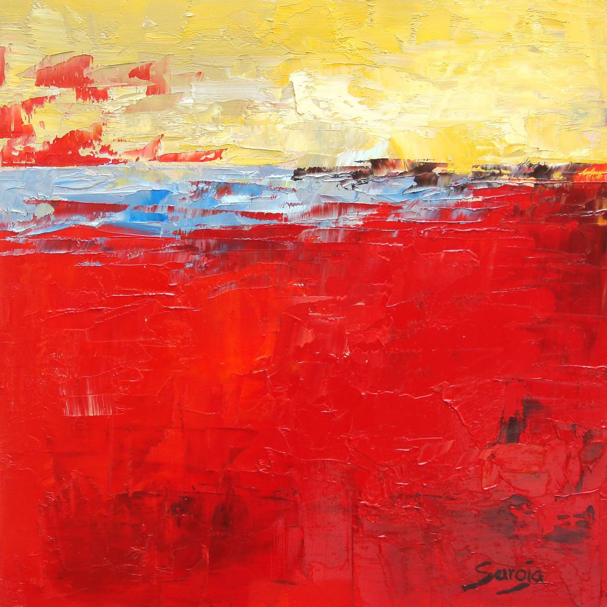Red Beach (Ref#:1157-19Q) By Saroja Van Der Stegen, 9 X 9, Artwork For Sale On Artfinder