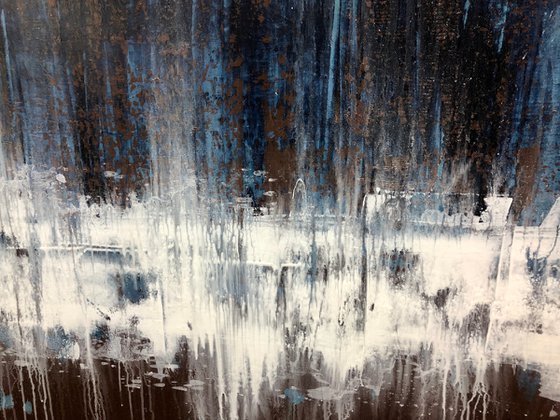 Big Blue & Brown (96x48in diptych)