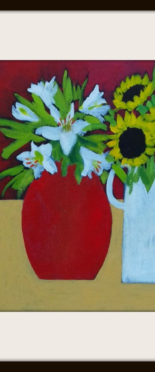 Sunflowers and Lilies III by Jan Rippingham