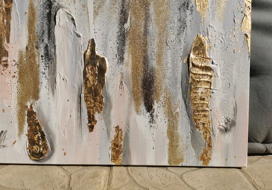 Gold Leaf Abstract, Abstract Wall Art