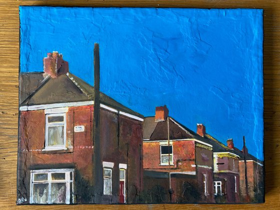 Blue Sky Over Terraced Houses