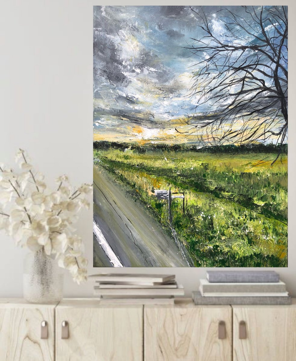 Impressionistic Landscape Oil Painting By Snezana Djordjevic, 16 X 20", A Moment Of Happiness-North Carolina, Original Artwork