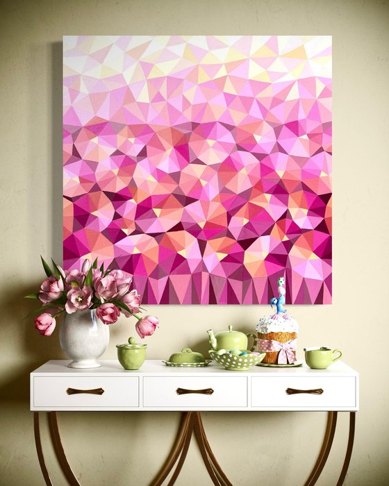 RASPBERRY ABSTRACT FLOWERS