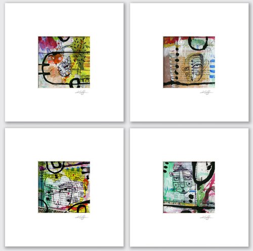 Dream Wander Collection 1 - 4 Mixed Media Artworks by Kathy Morton Stanion