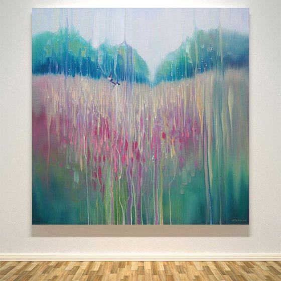SUMMER MEADOW WITH SWALLOWS BY GILL BUSTAMANTE
