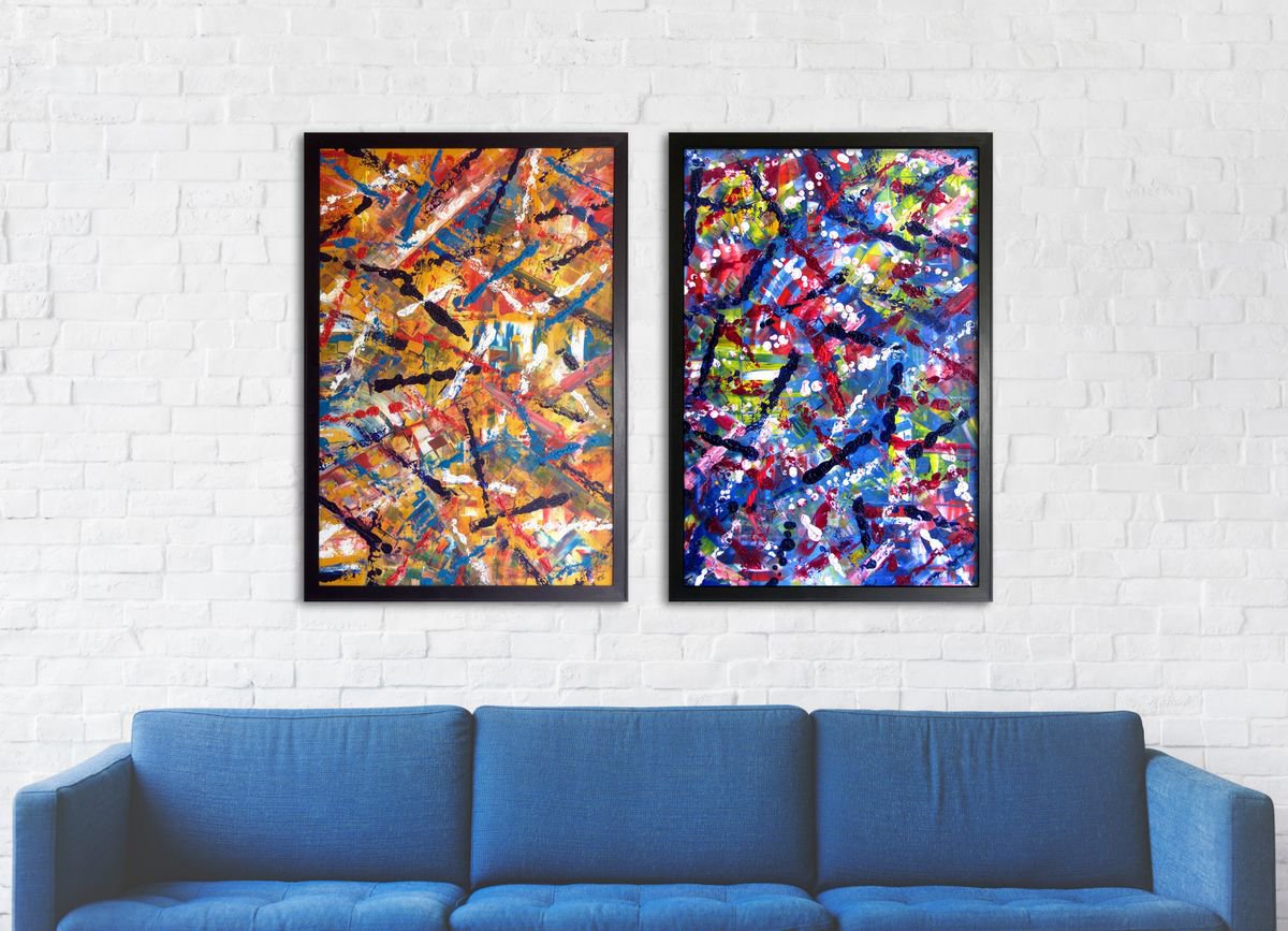 Explosive Together - FREE USA SHIPPING + Save As A Series - Original PMS Abstract Oil Pa... by Preston M. Smith (PMS)
